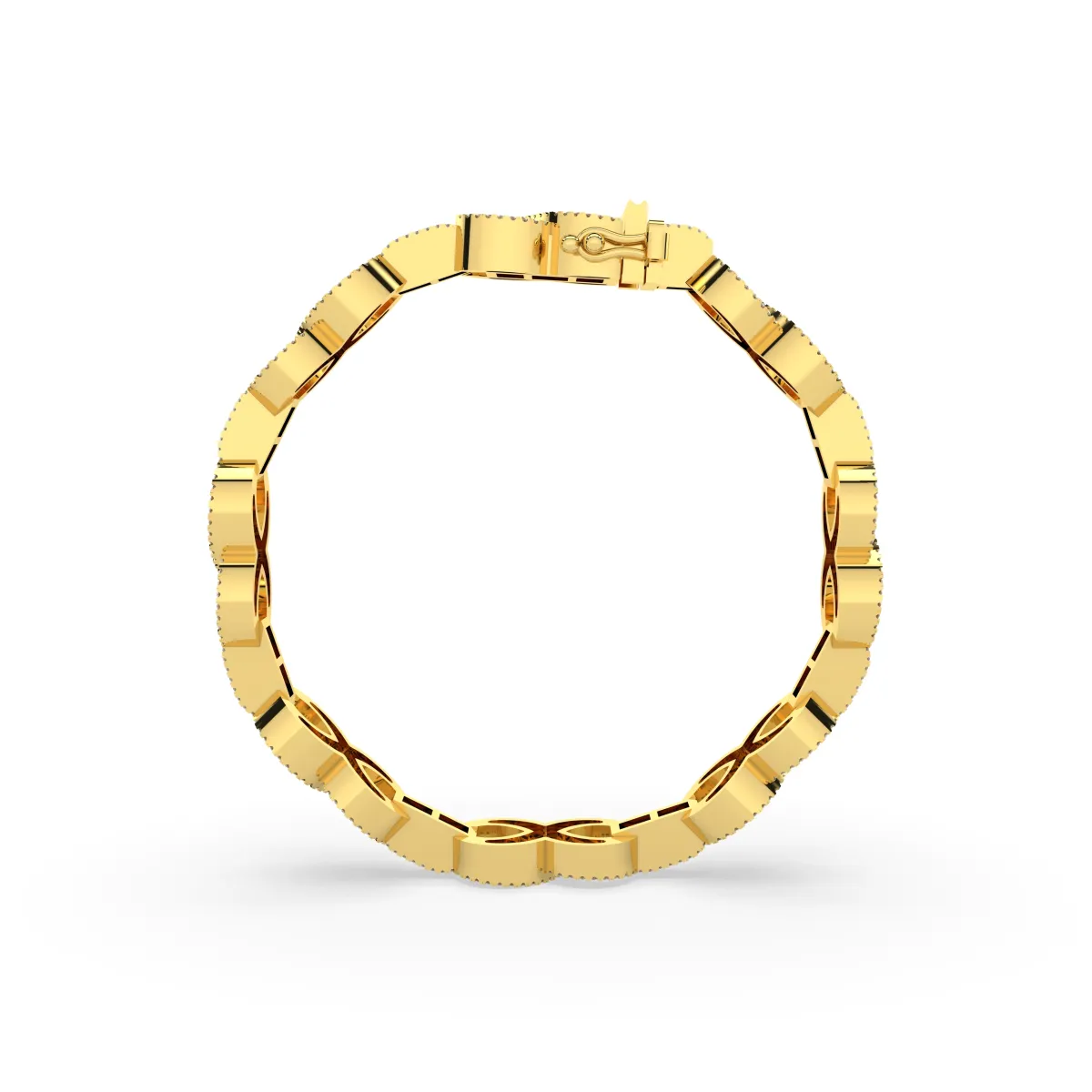 Infinity Symbol And Interlocking C-Shaped Links Natural Diamond Bracelet
