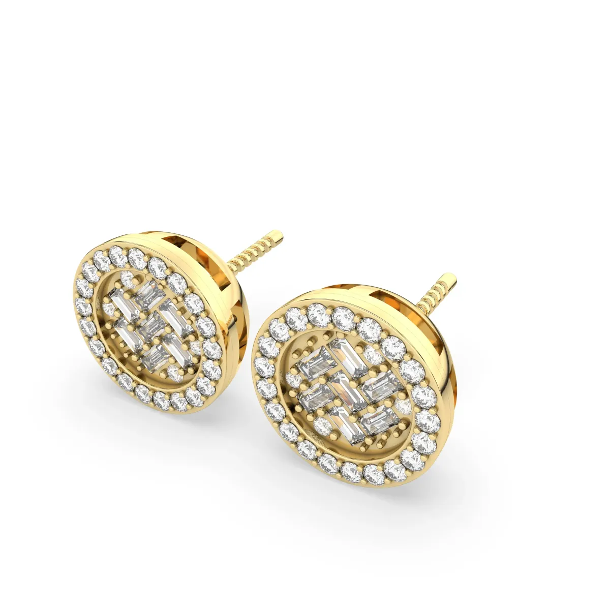 Womens Natural Diamond Pre Set Solitaire Stud Earring