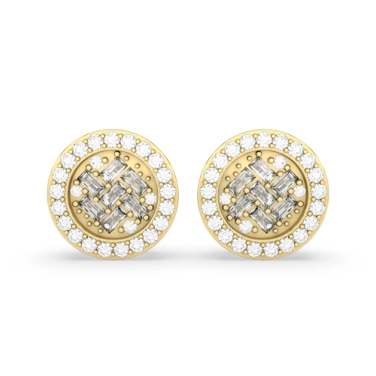Womens Natural Diamond Pre Set Solitaire Stud Earring