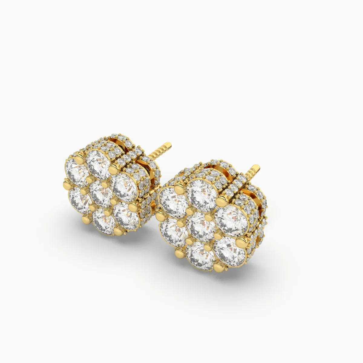 Classic Stud Natural Diamond Earrings For Unisex