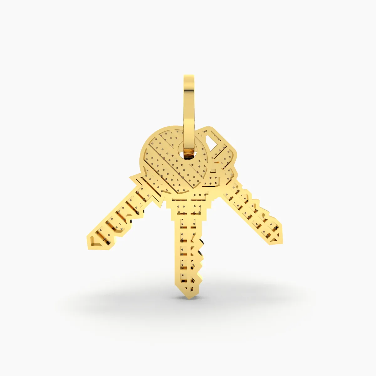 Natural Diamond Three-Key Pendant