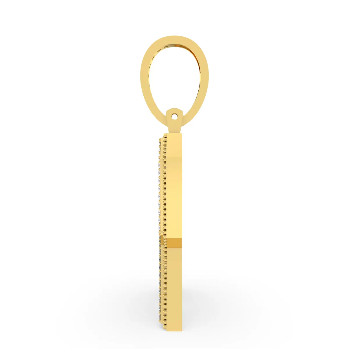 Baguette And Round Natural Diamond Letter Initial R Alphabet Pendant