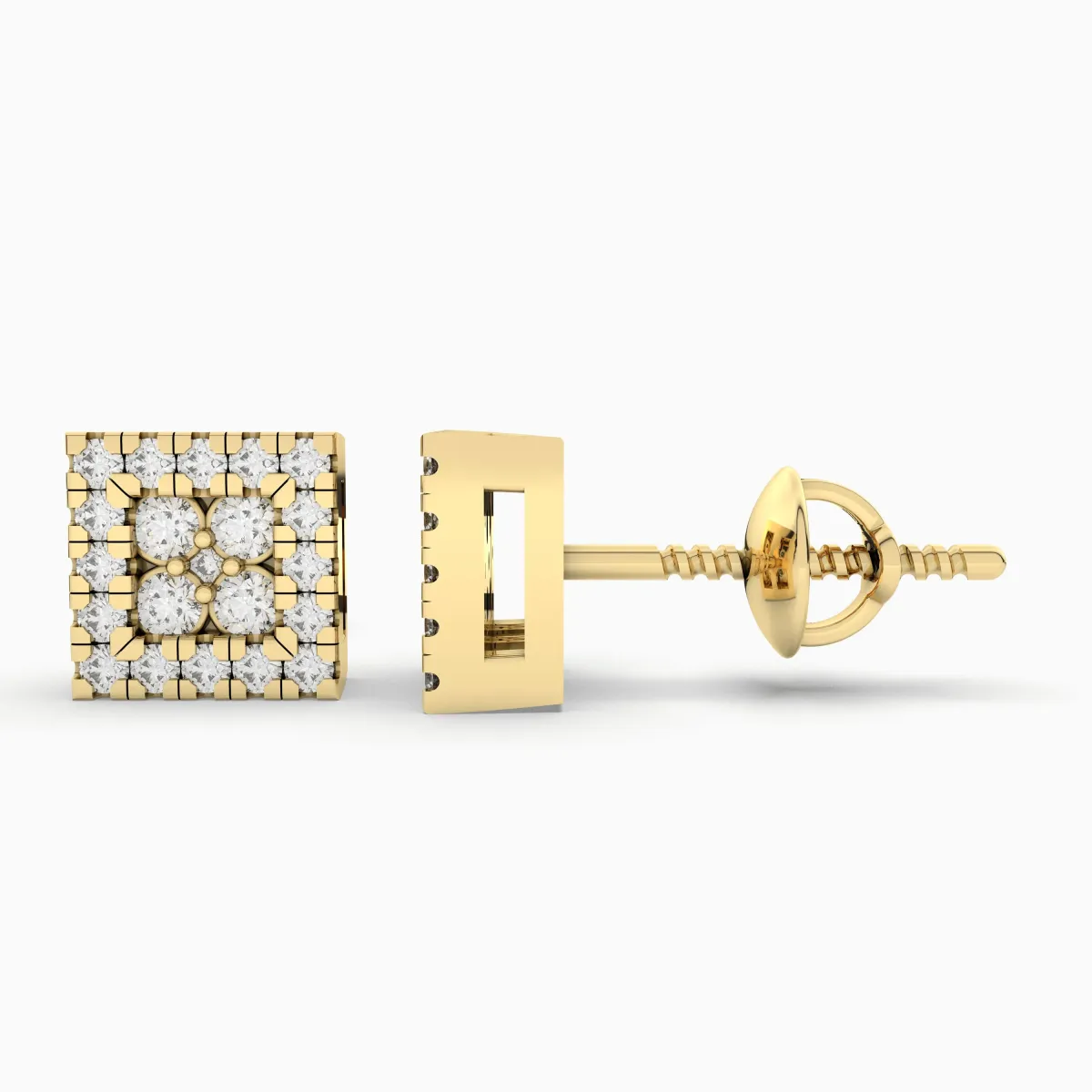 Stud Earrings 0.16 CT.T.W. Natural Diamond Cluster Halo Design For Unisex