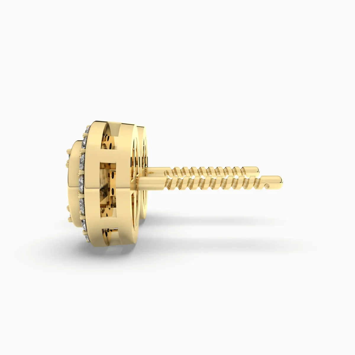 Stunning Halo Round Natural Diamond Earrings