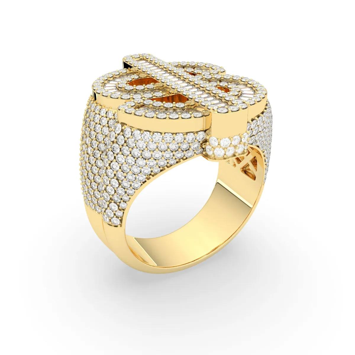 Iced Out Dollar Sign Ring