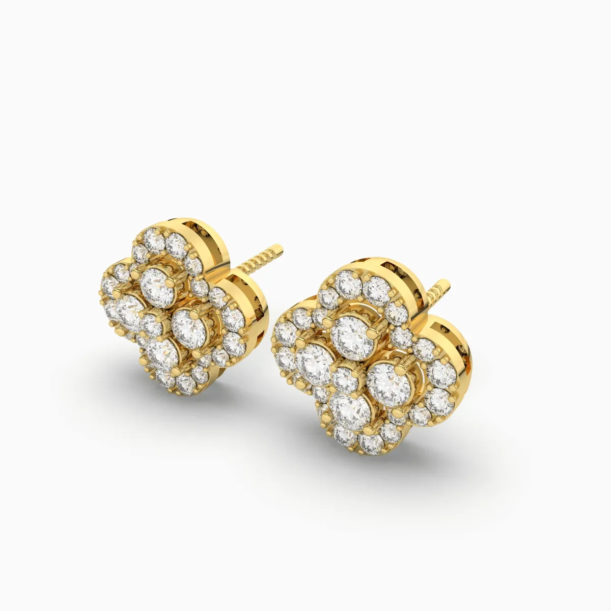 Natural Diamond Solitaire Earrings For Unisex