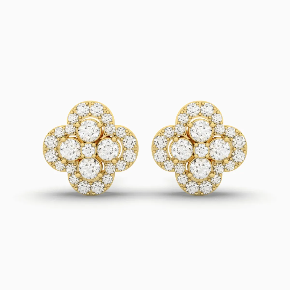 Natural Diamond Solitaire Earrings For Unisex