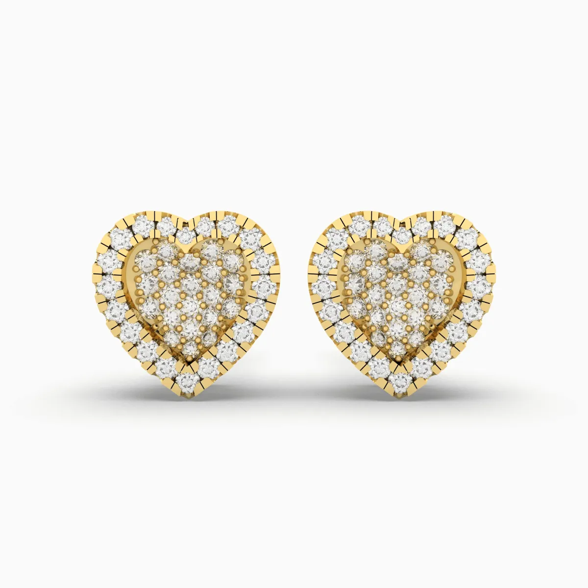 Heart Shaped Natural Diamond Stud Earrings