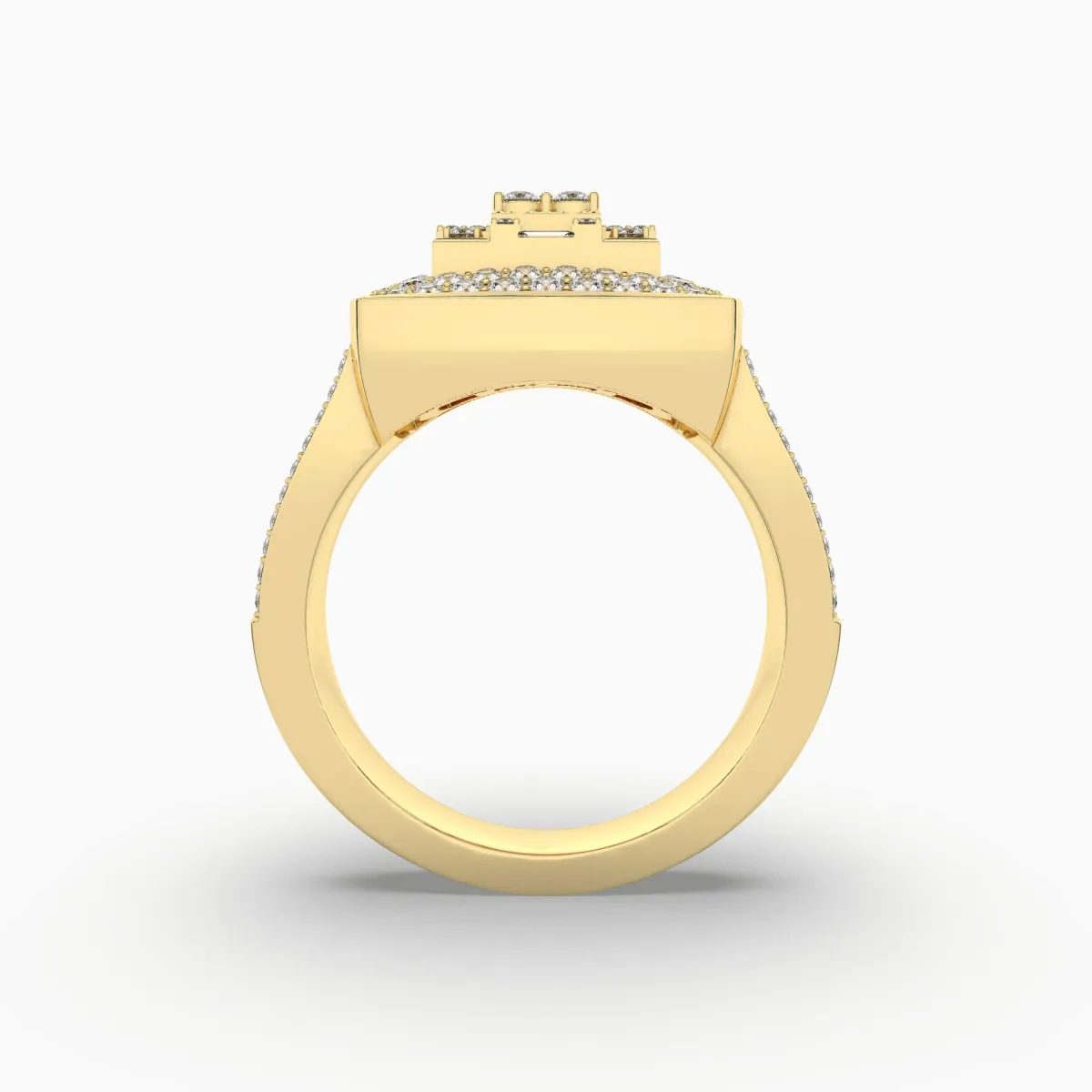Mens Iced Out Baguette Ring