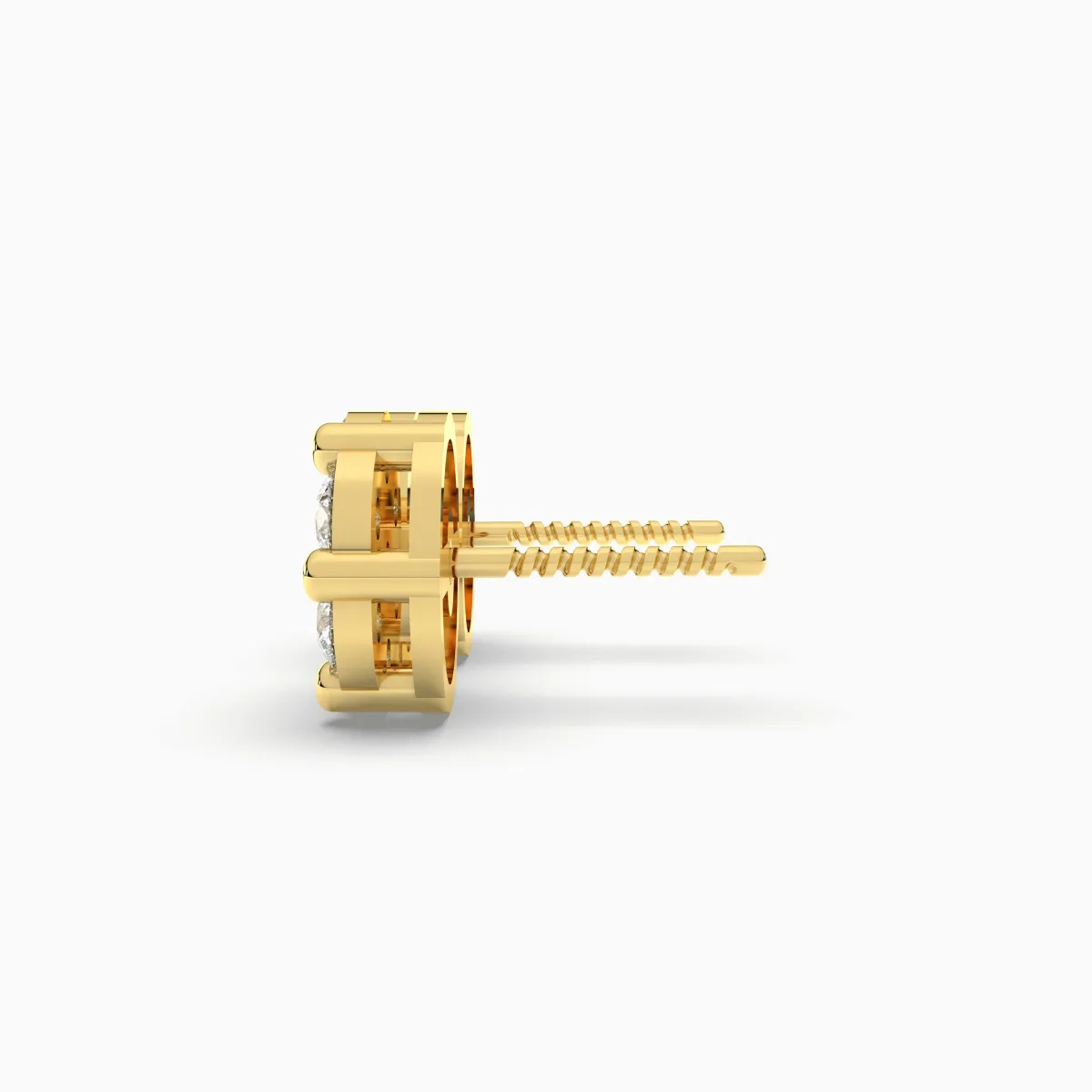 Round Natural Diamond Stud Earrings For Unisex