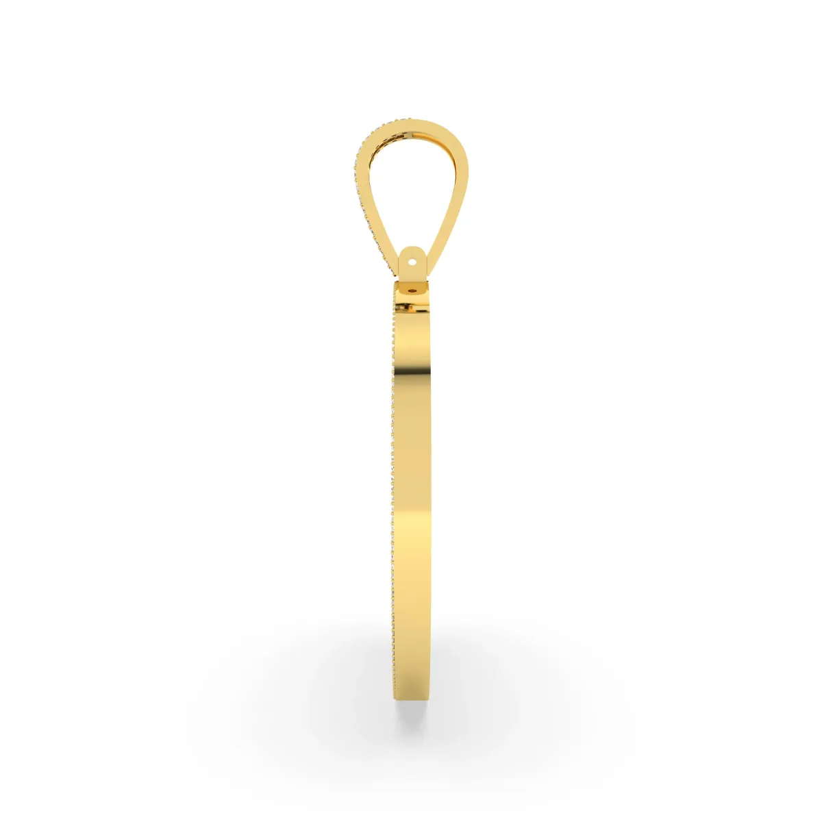 Pave Halo Memorial Picture Round Medallion Pendant