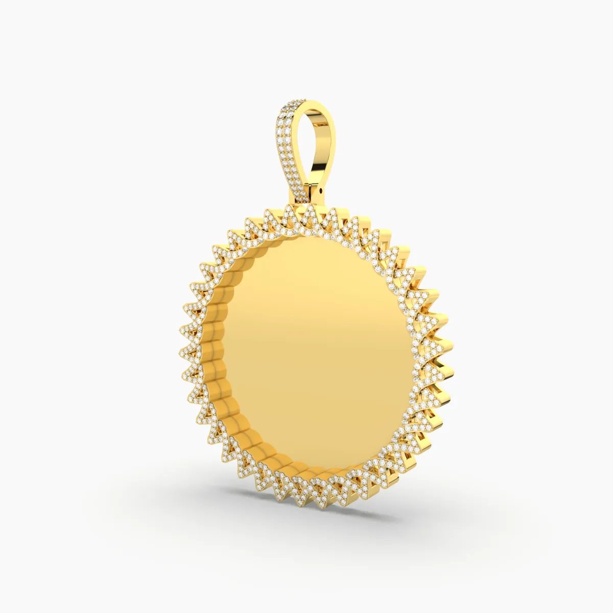 Natural Round Diamond Memory Pendant For Mens