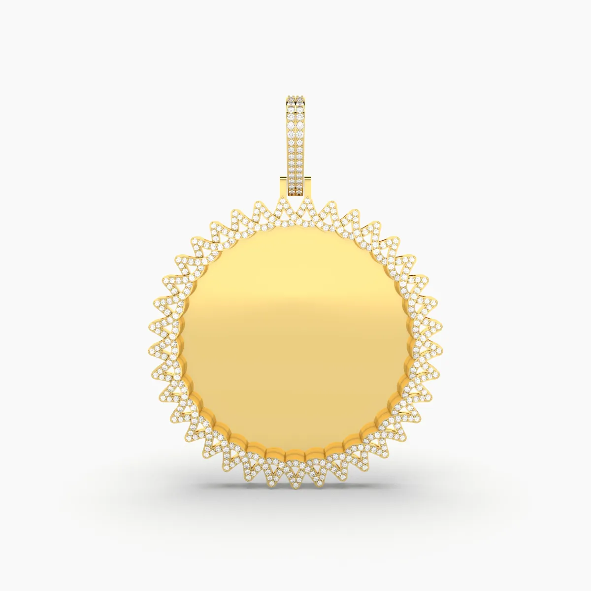 Natural Round Diamond Memory Pendant For Mens