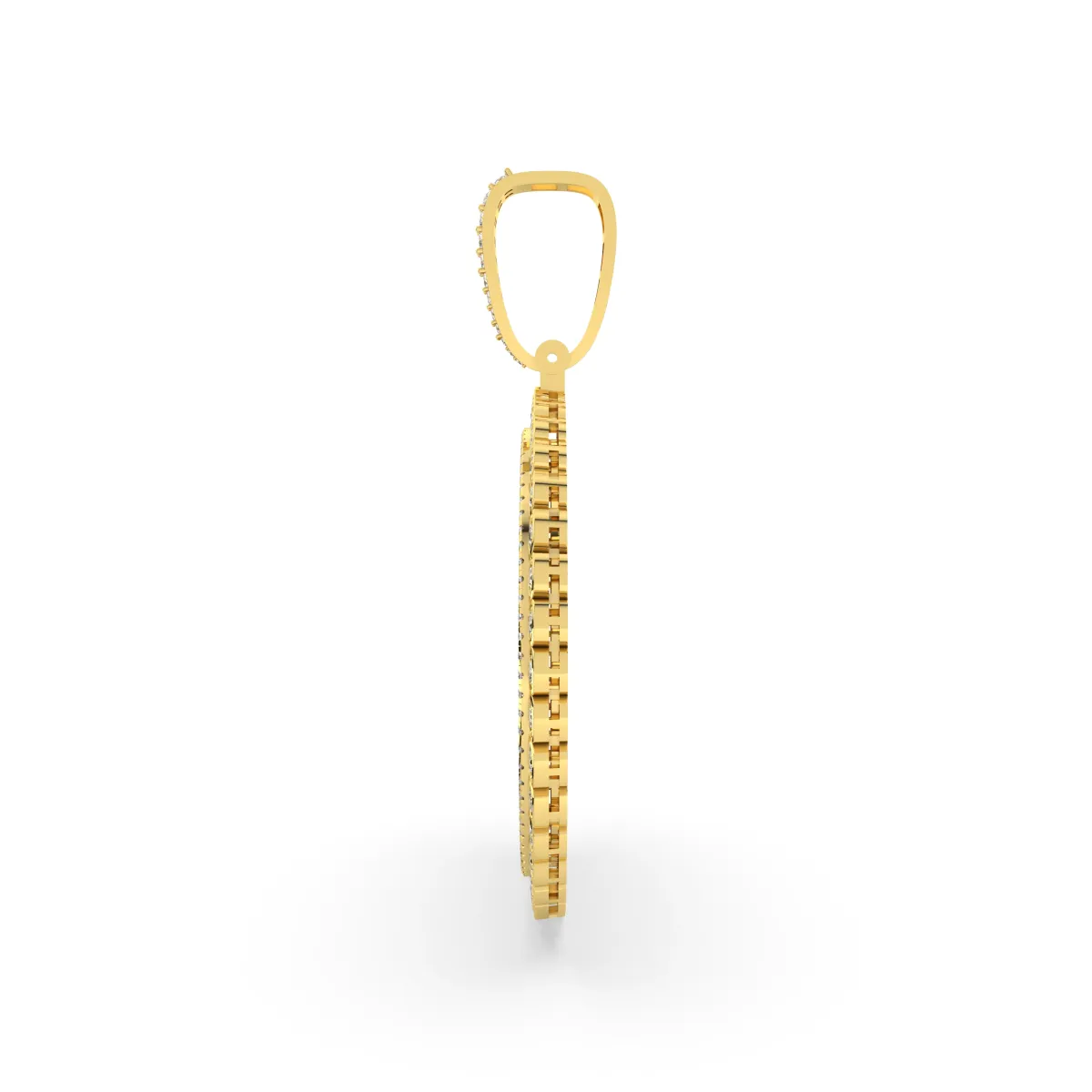 Iced-Out Cuban Frame Round Picture Pendant