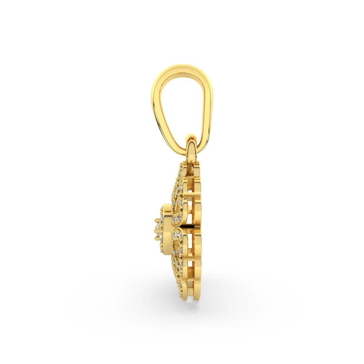 Natural Diamond Floral Or Clover Pendant
