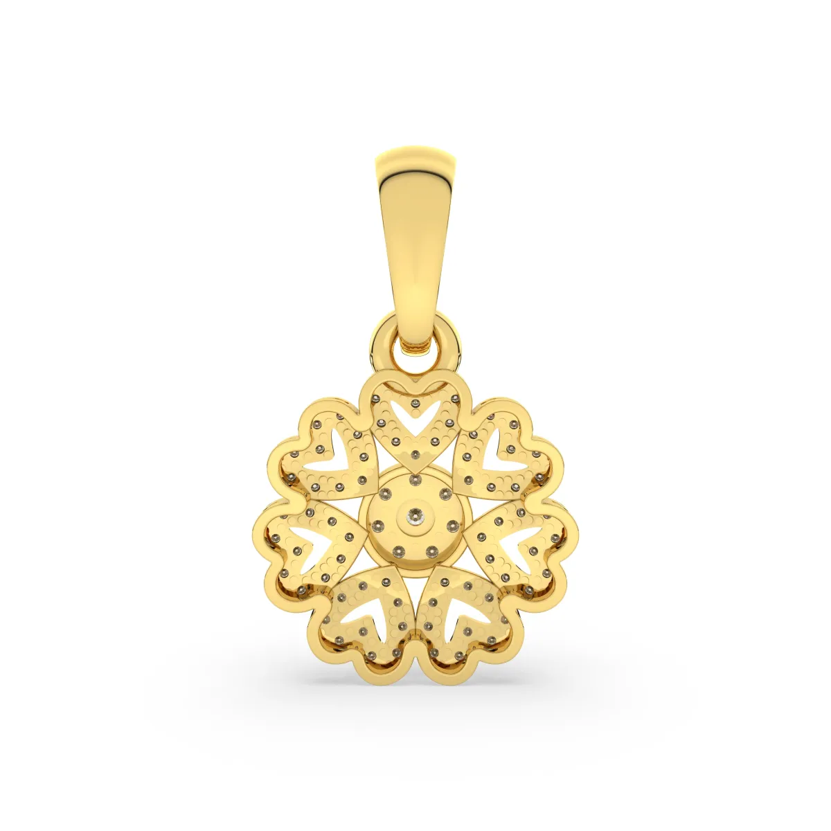 Natural Diamond Floral Or Clover Pendant
