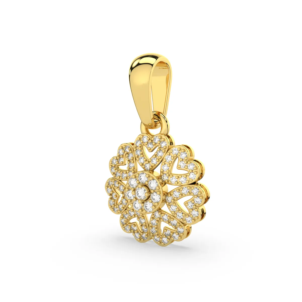 Natural Diamond Floral Or Clover Pendant