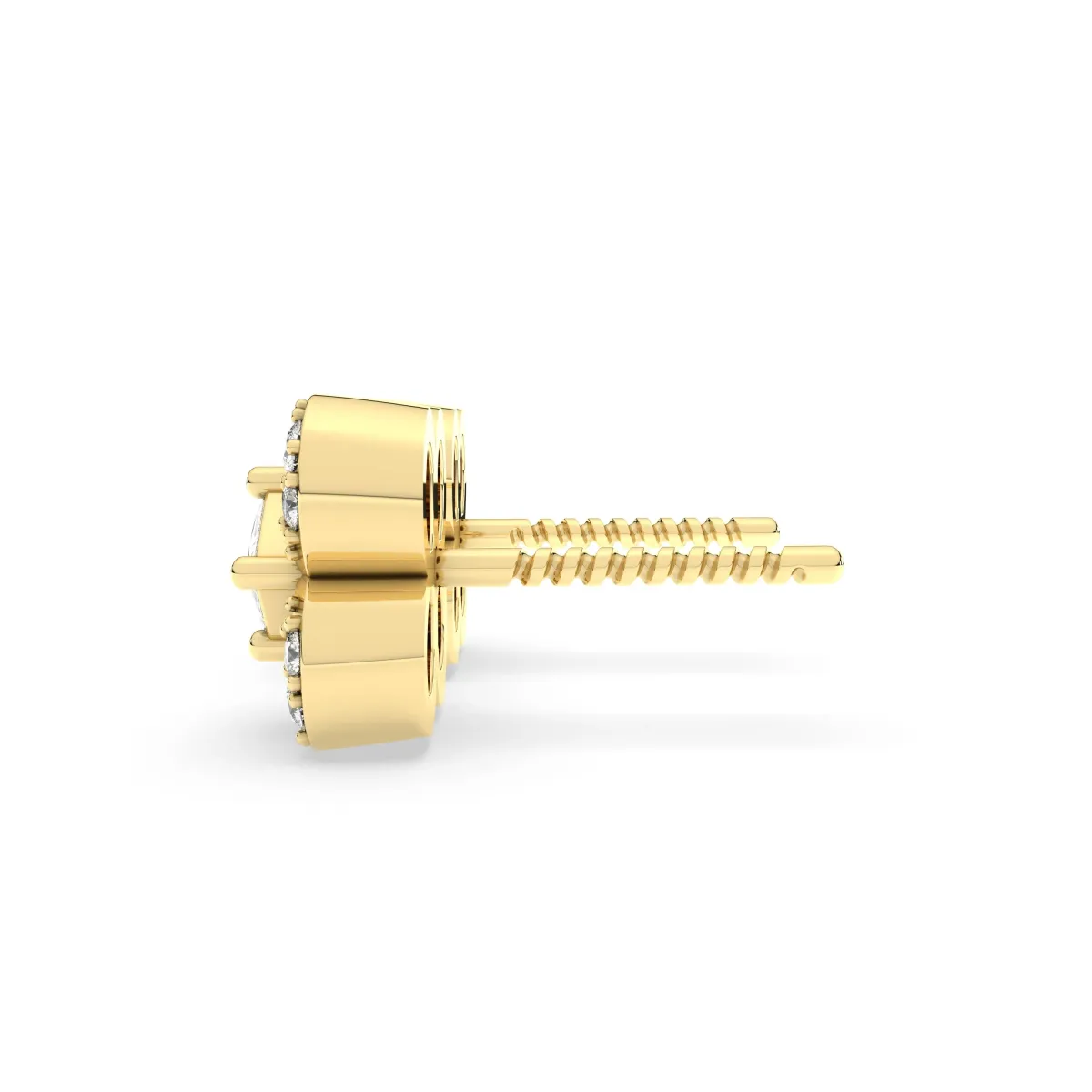 Stunning Clover Stud Halo Natural Diamond Earrings