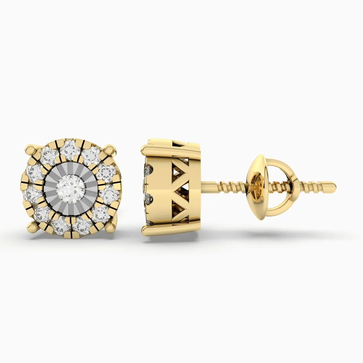 Mens Natural Diamond Ear Stud Earring