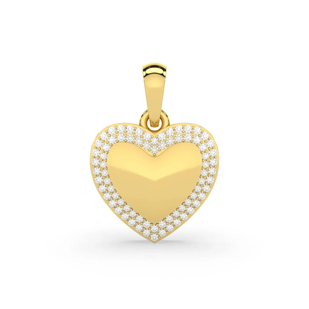 2 Row Natural Diamond Heart 0.44 CT Pendant