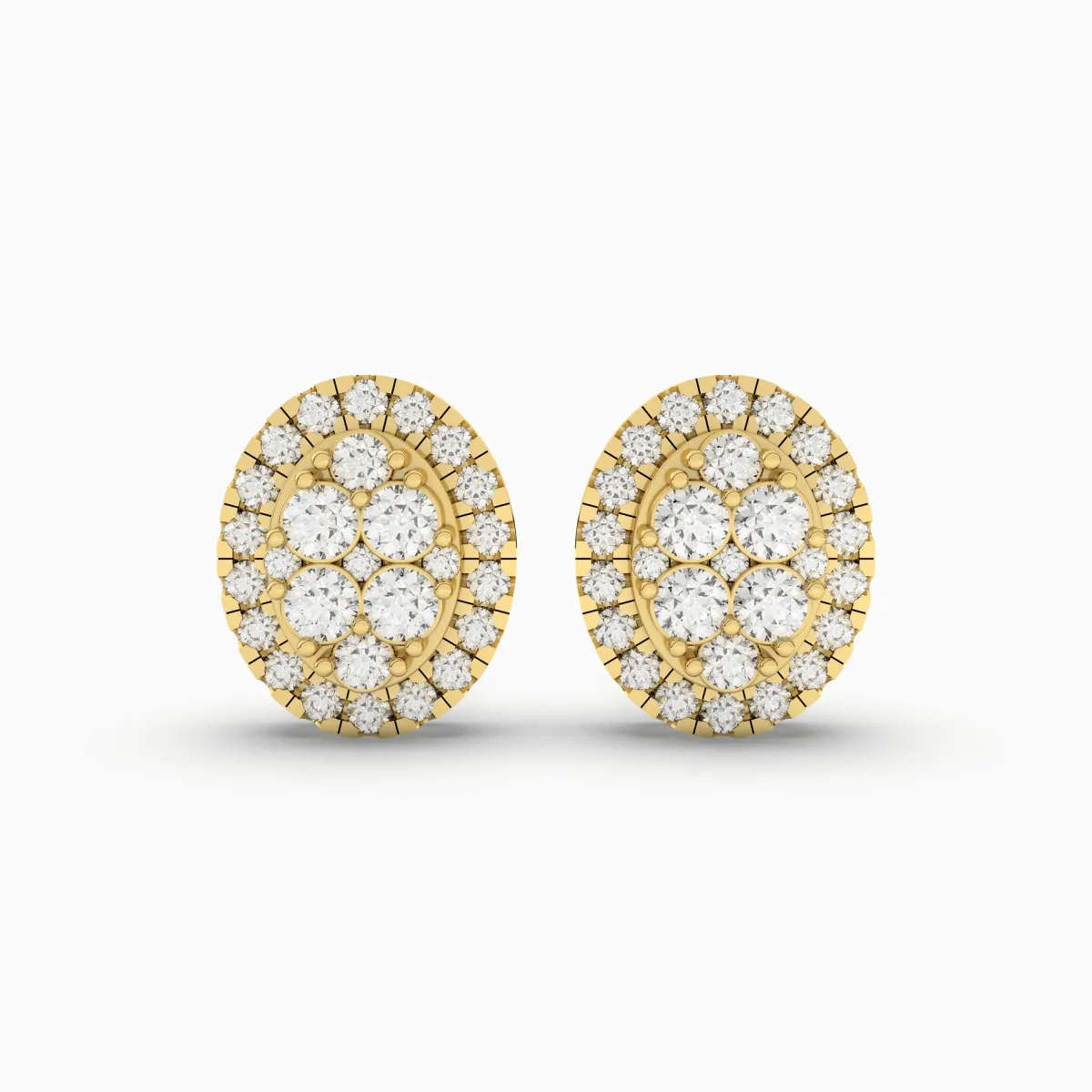 Round Chex Natural Diamond Earrings