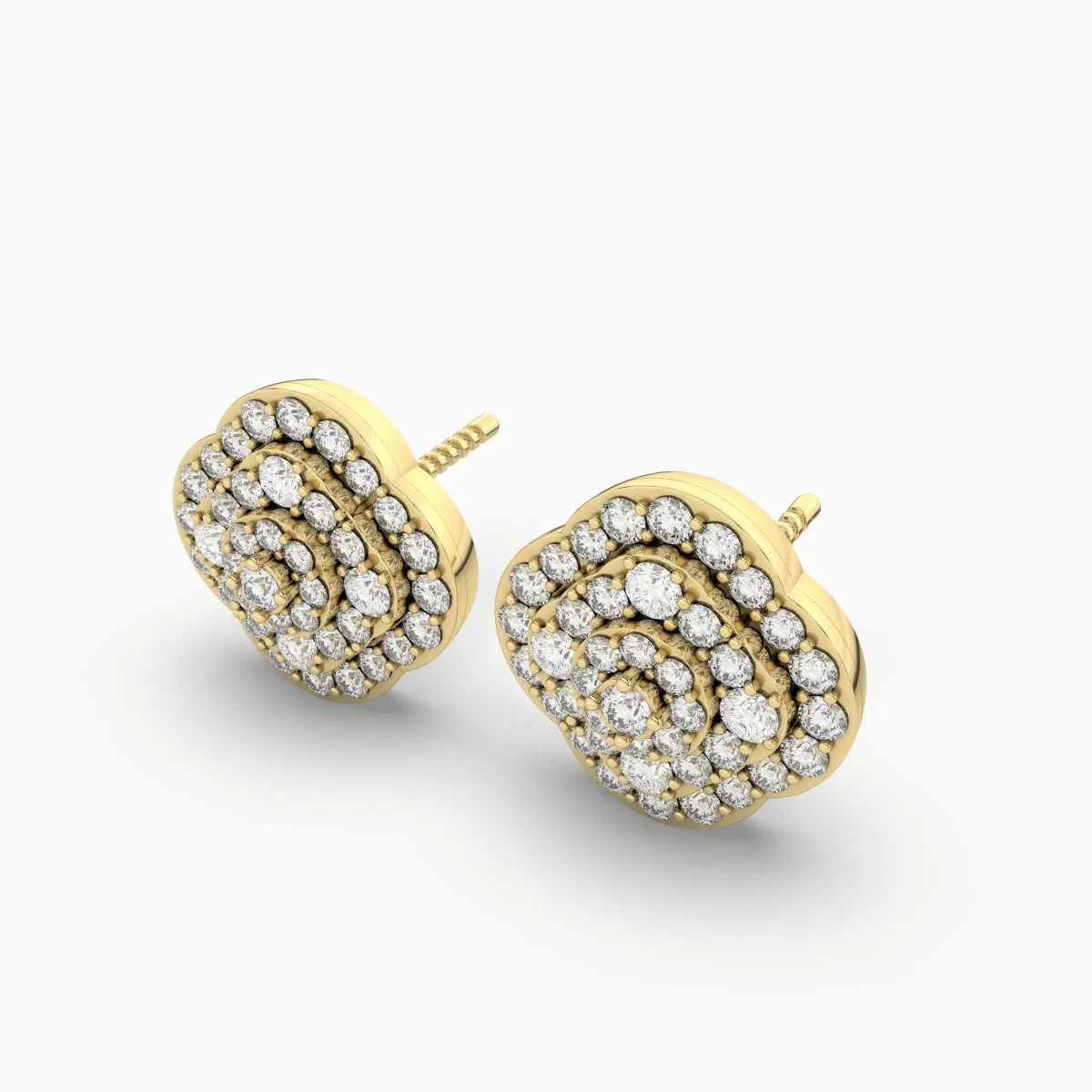 Gold And Natural Diamond Women Earrings