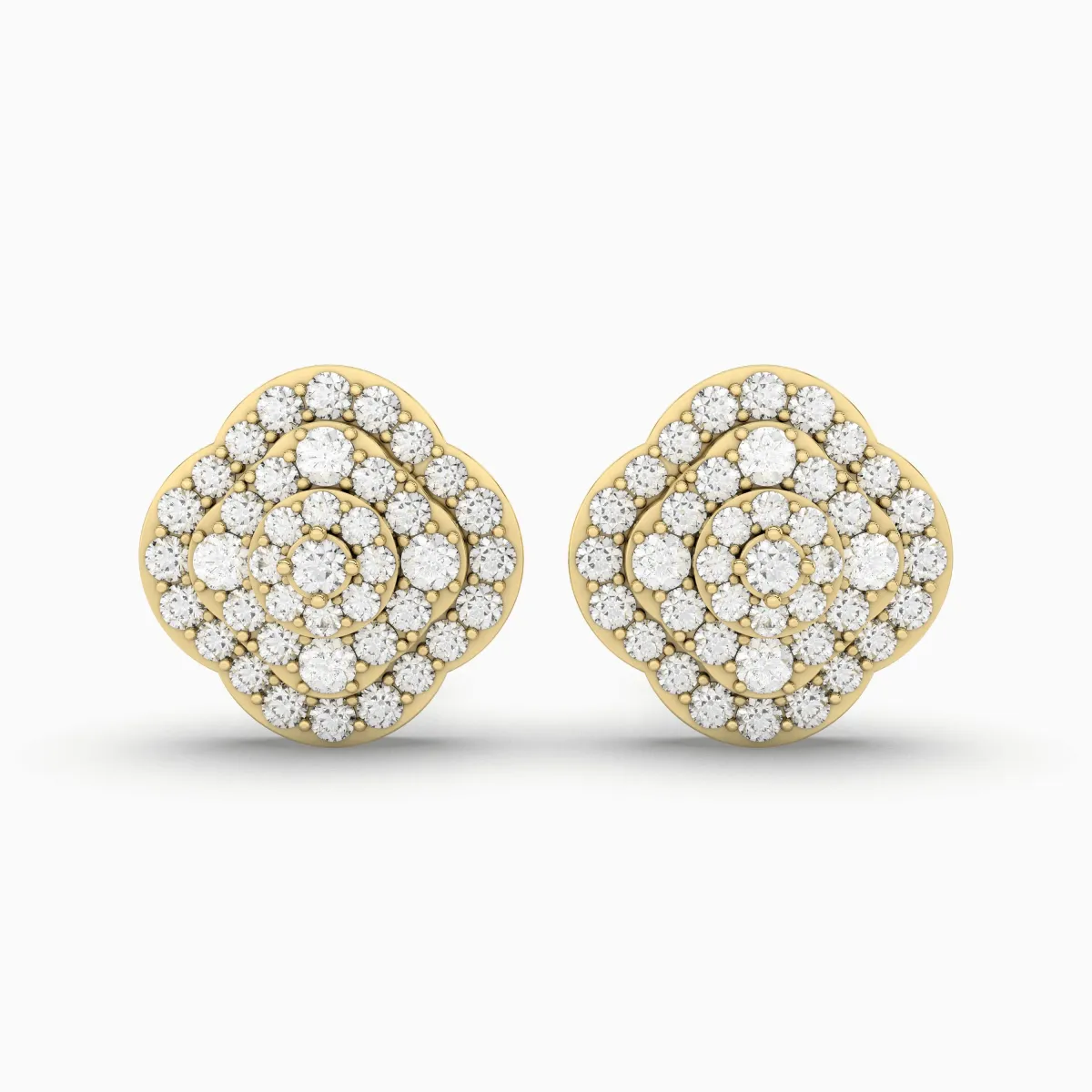 Gold And Natural Diamond Women Earrings