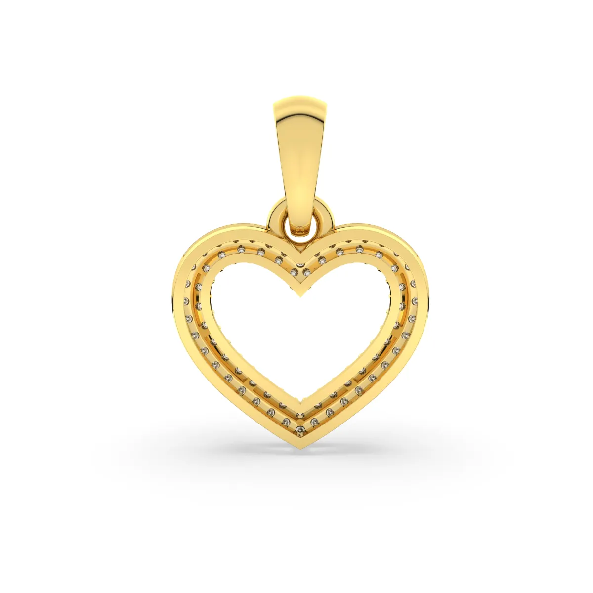 Open Heart Natural Diamond Pendant