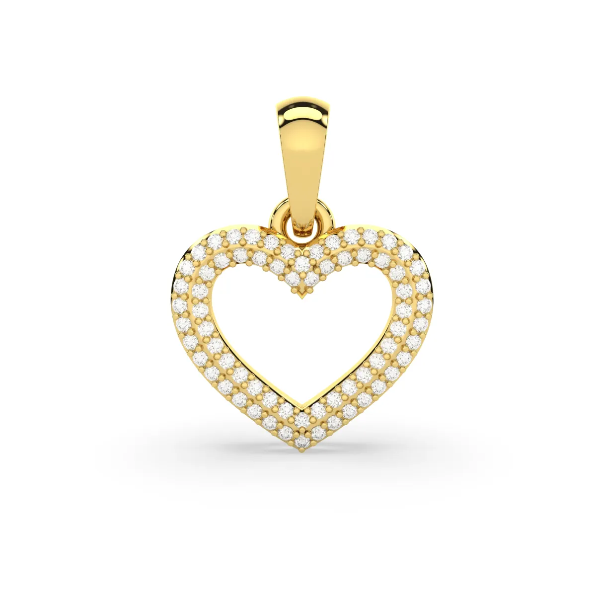 Open Heart Natural Diamond Pendant