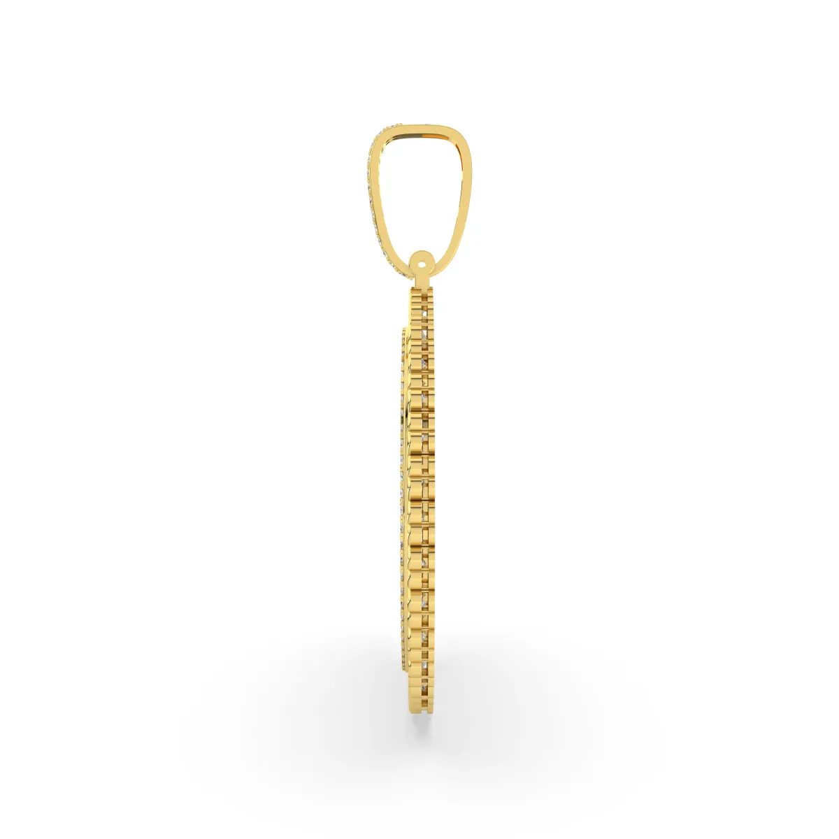 Round Lab Grown Diamond Photo Memory Pendant With Heart-Shaped Border