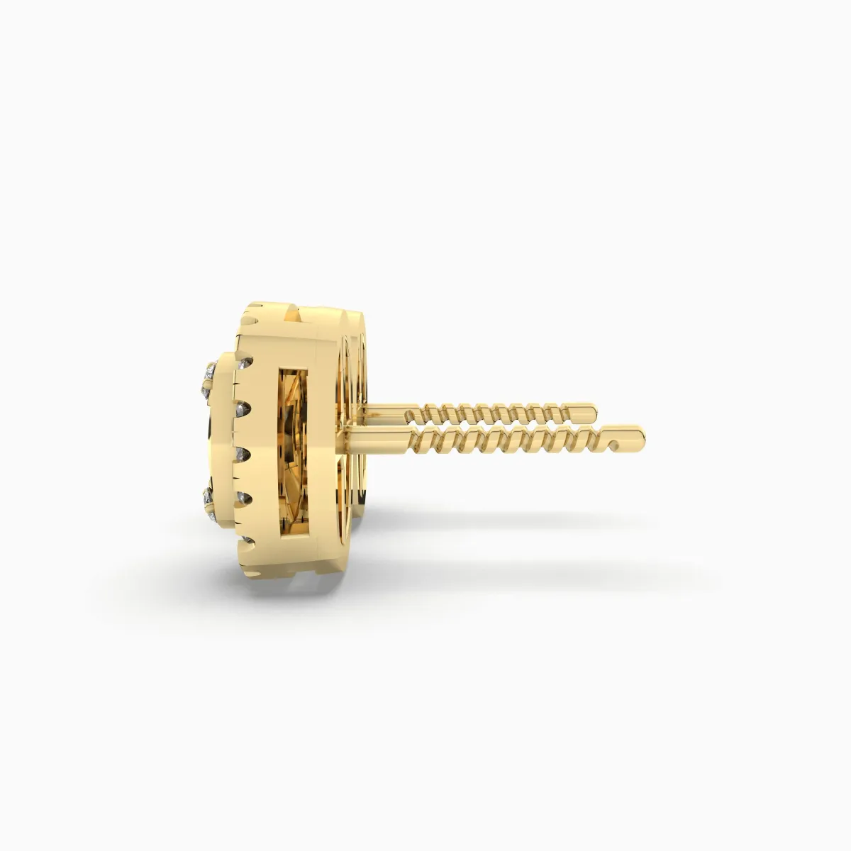 Punky Gold Round Natural Diamond Earrings