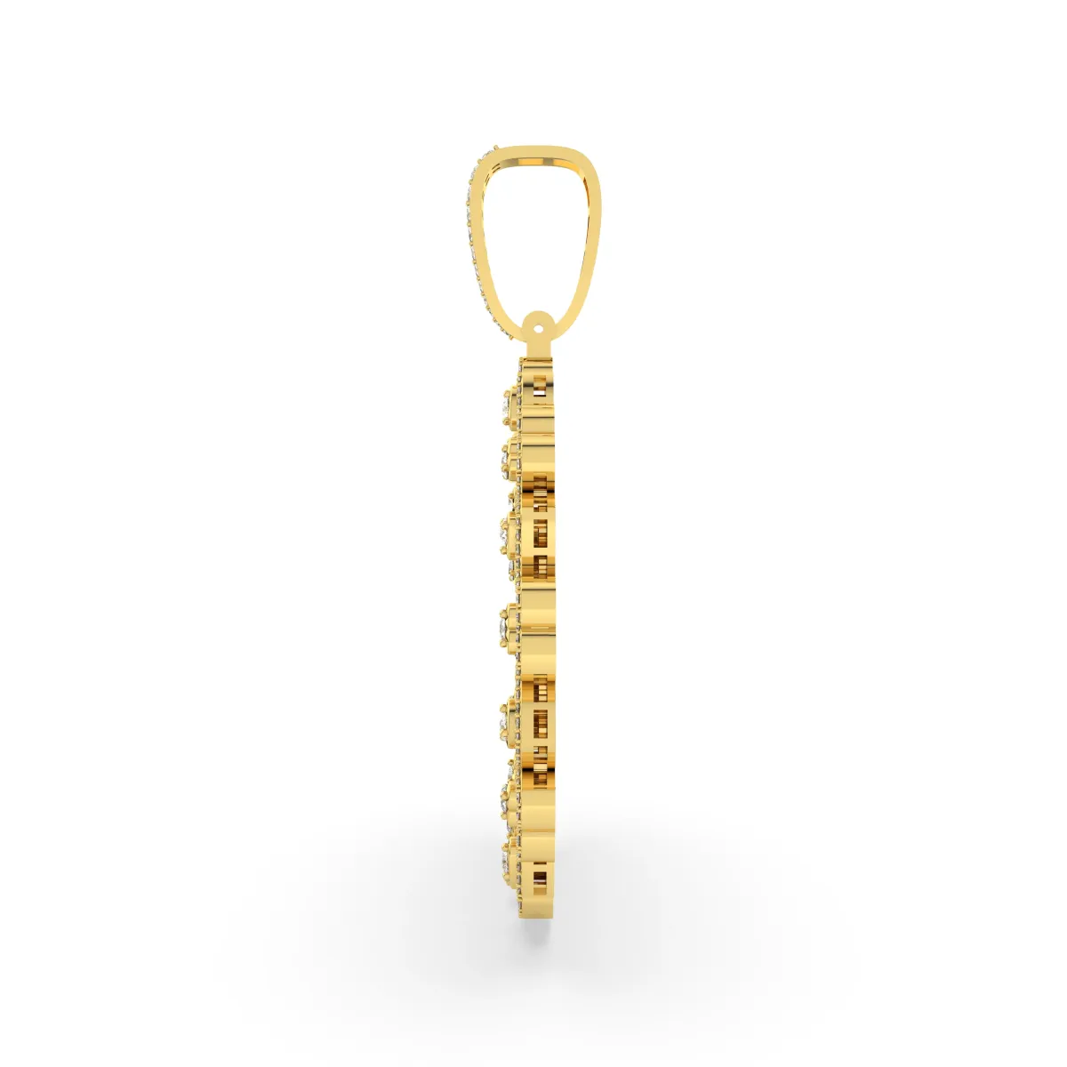 Natural Diamond Personalized Photo Pendant With A Heart-Shaped Border