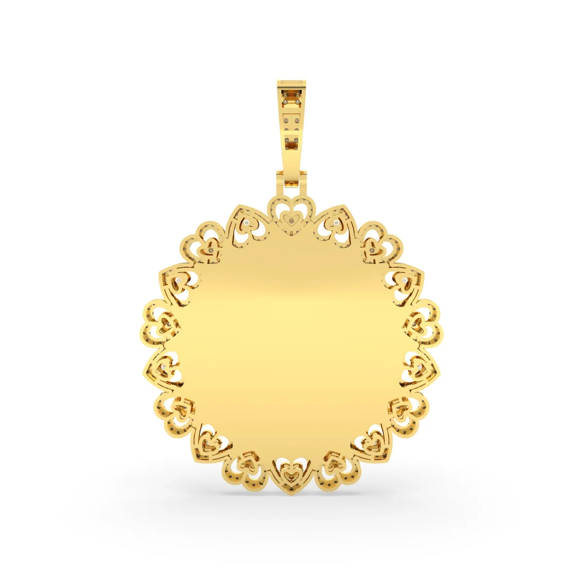 Natural Diamond Personalized Photo Pendant With A Heart-Shaped Border