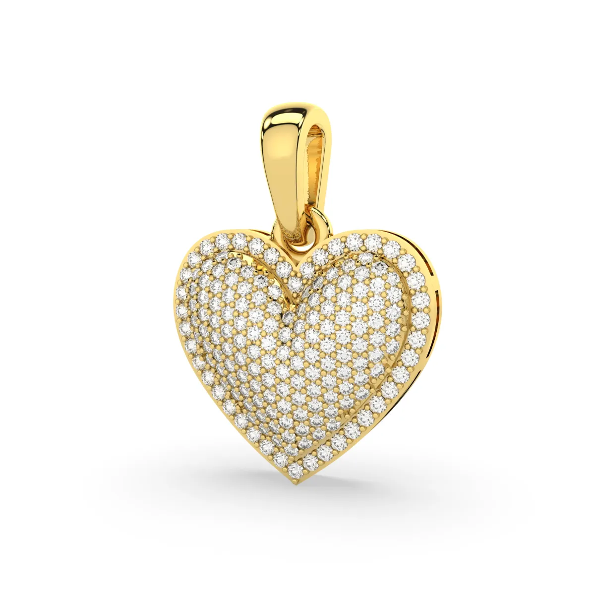 Heart-Shaped Natural Diamond Cluster Pendant