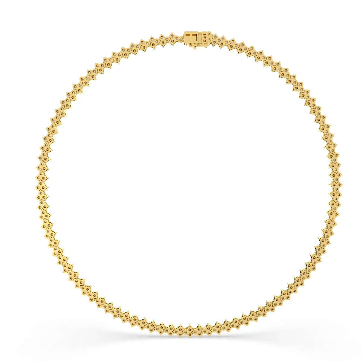 Featuring Round-Cut Natural Diamond Tennis Necklace