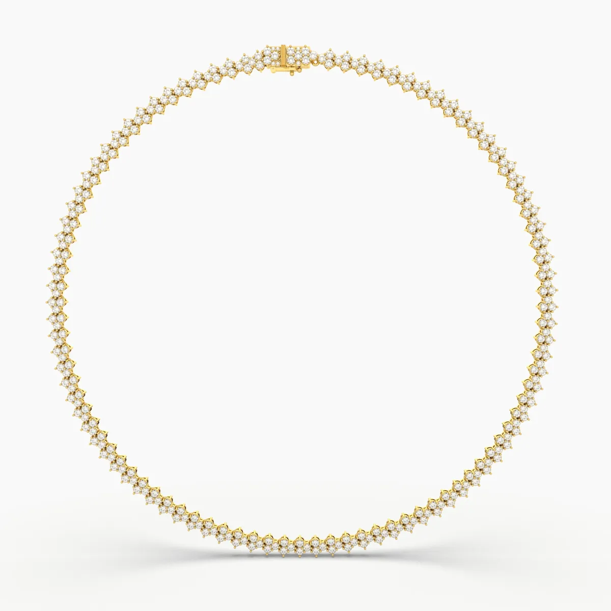 Featuring Round-Cut Natural Diamond Tennis Necklace
