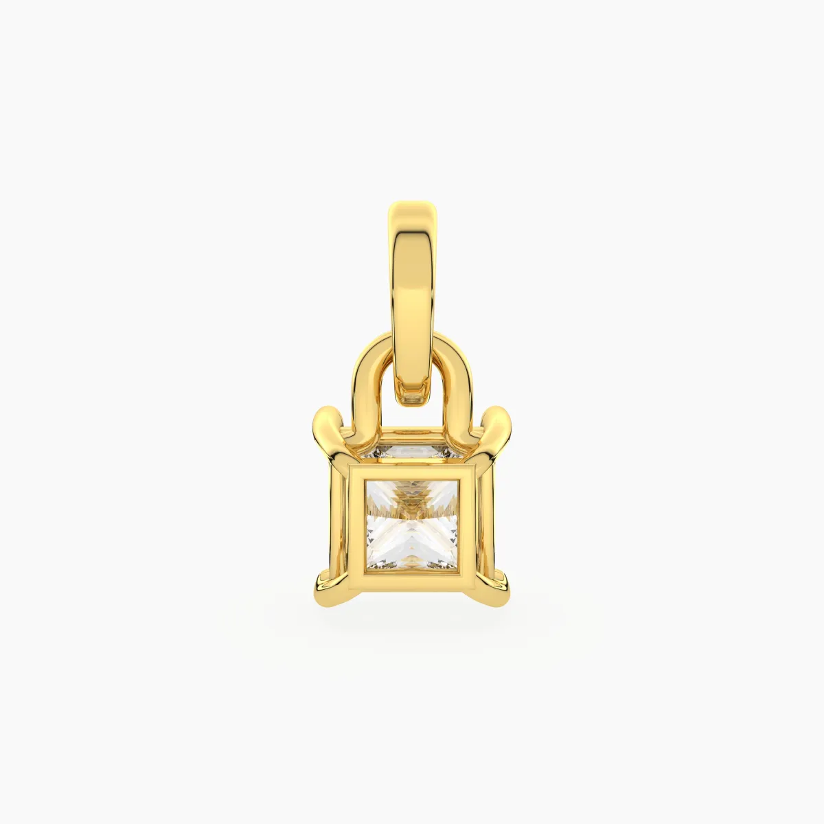 Classic Princess Cut Lab Grown Diamond Solitaire Pendant