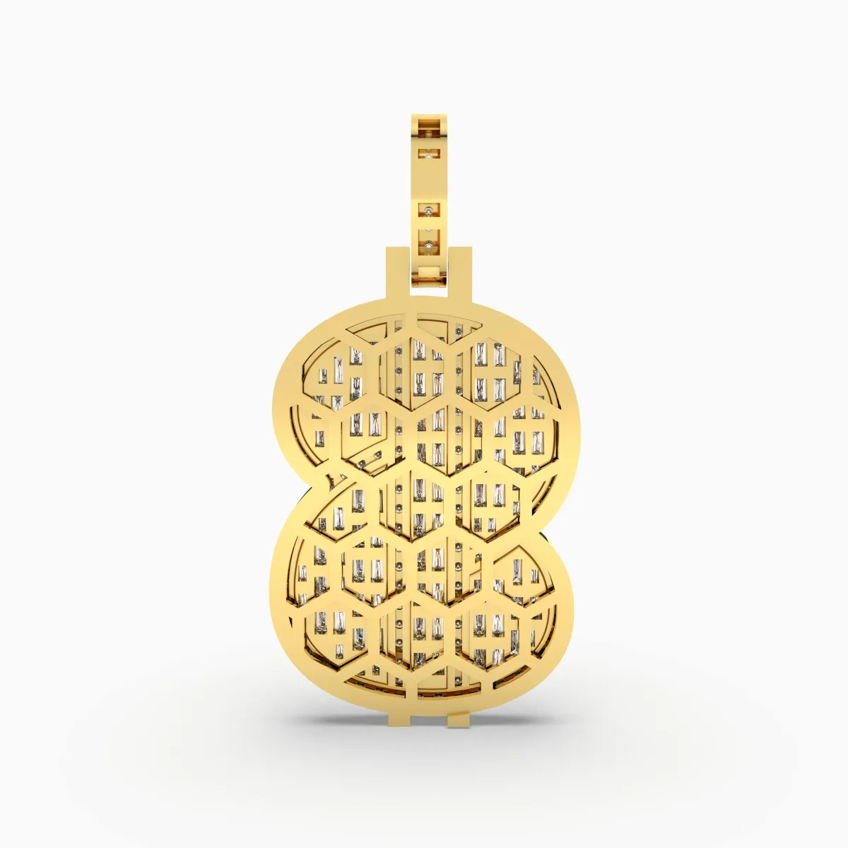 Iced Out Dollar Ssign Pendant