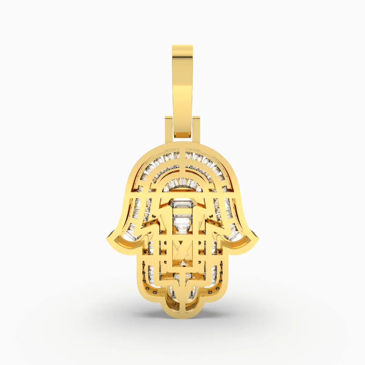 Men's Hip Hop Hamsa Hand Pendant