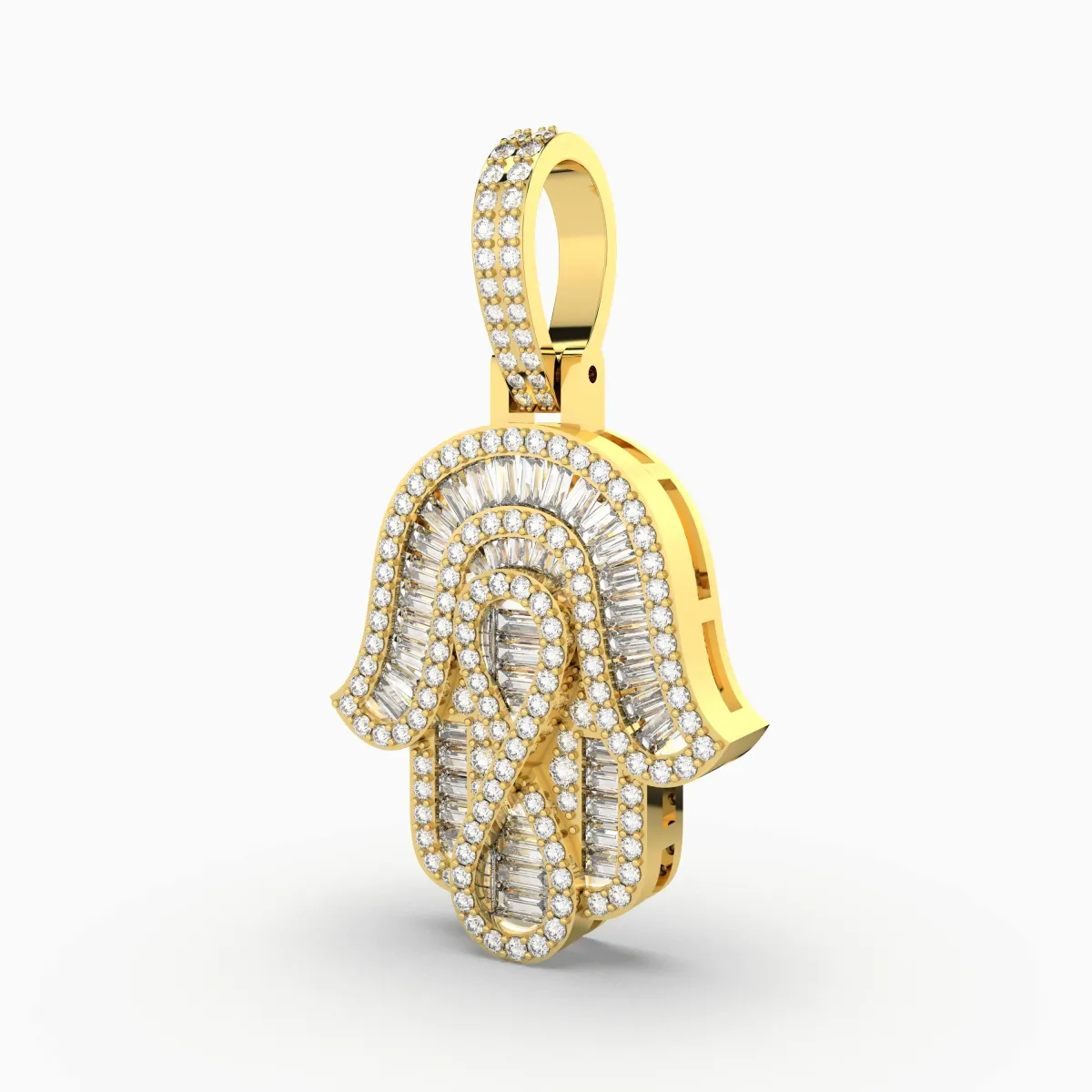 Men's Hip Hop Hamsa Hand Pendant