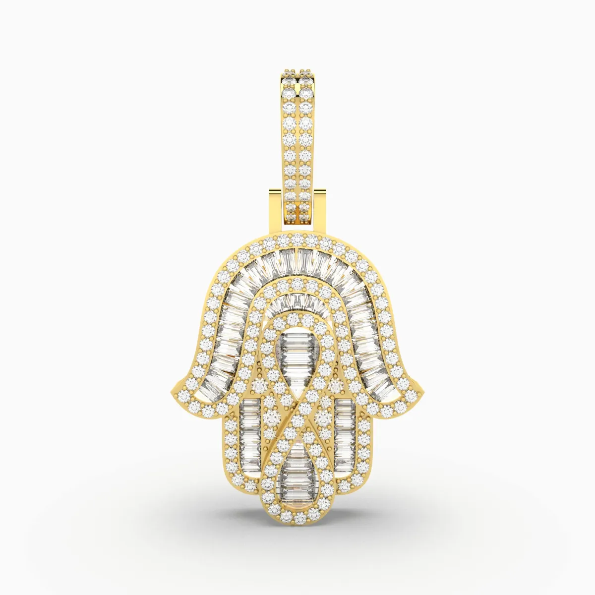 Men's Hip Hop Hamsa Hand Pendant