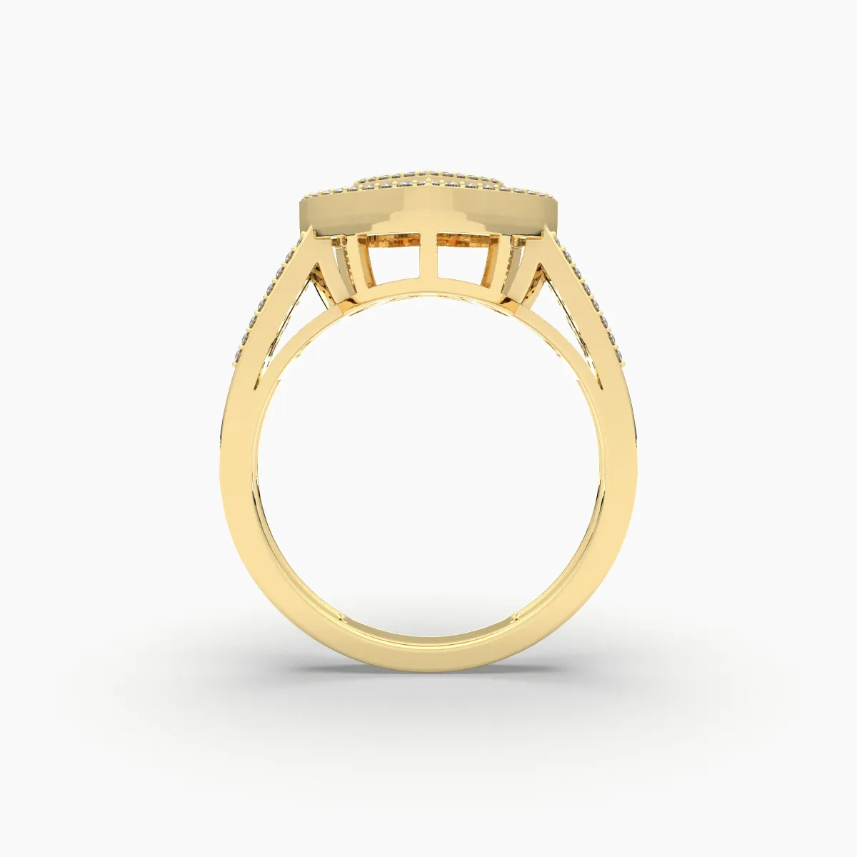 Dual Tone Heart Shaped Natural Diamonds Ring