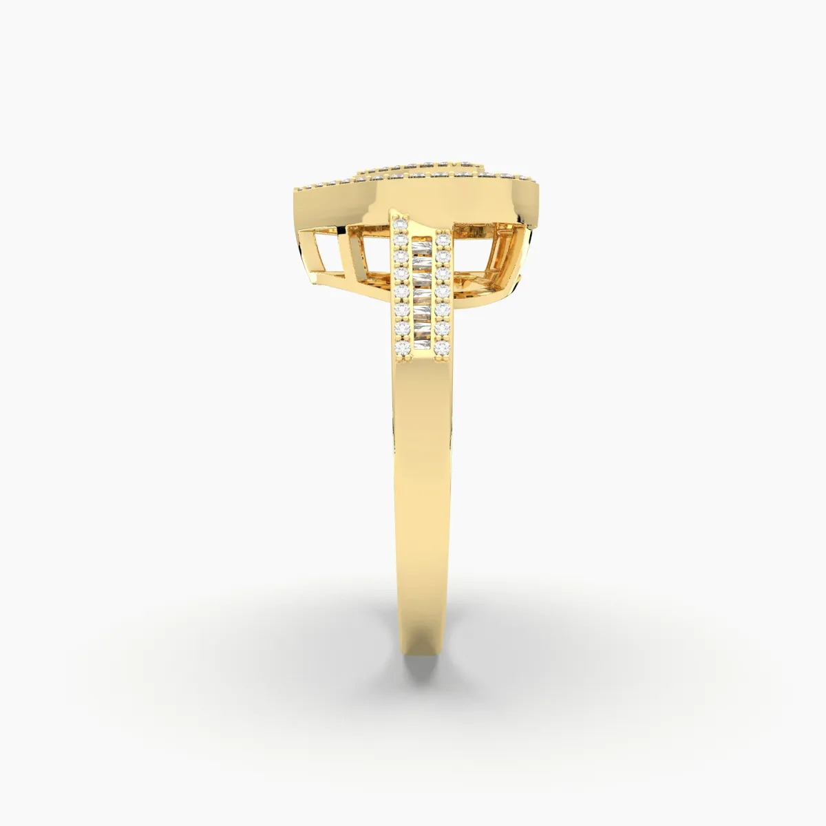 Dual Tone Heart Shaped Natural Diamonds Ring