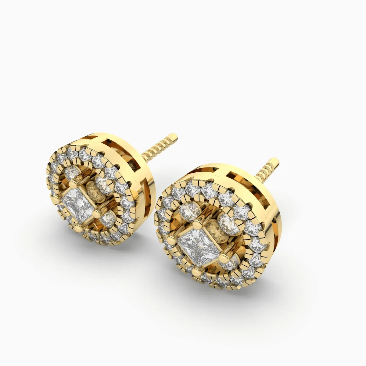 Round Natural Diamond Stud Earrings - 0.30 CT Prong Setting