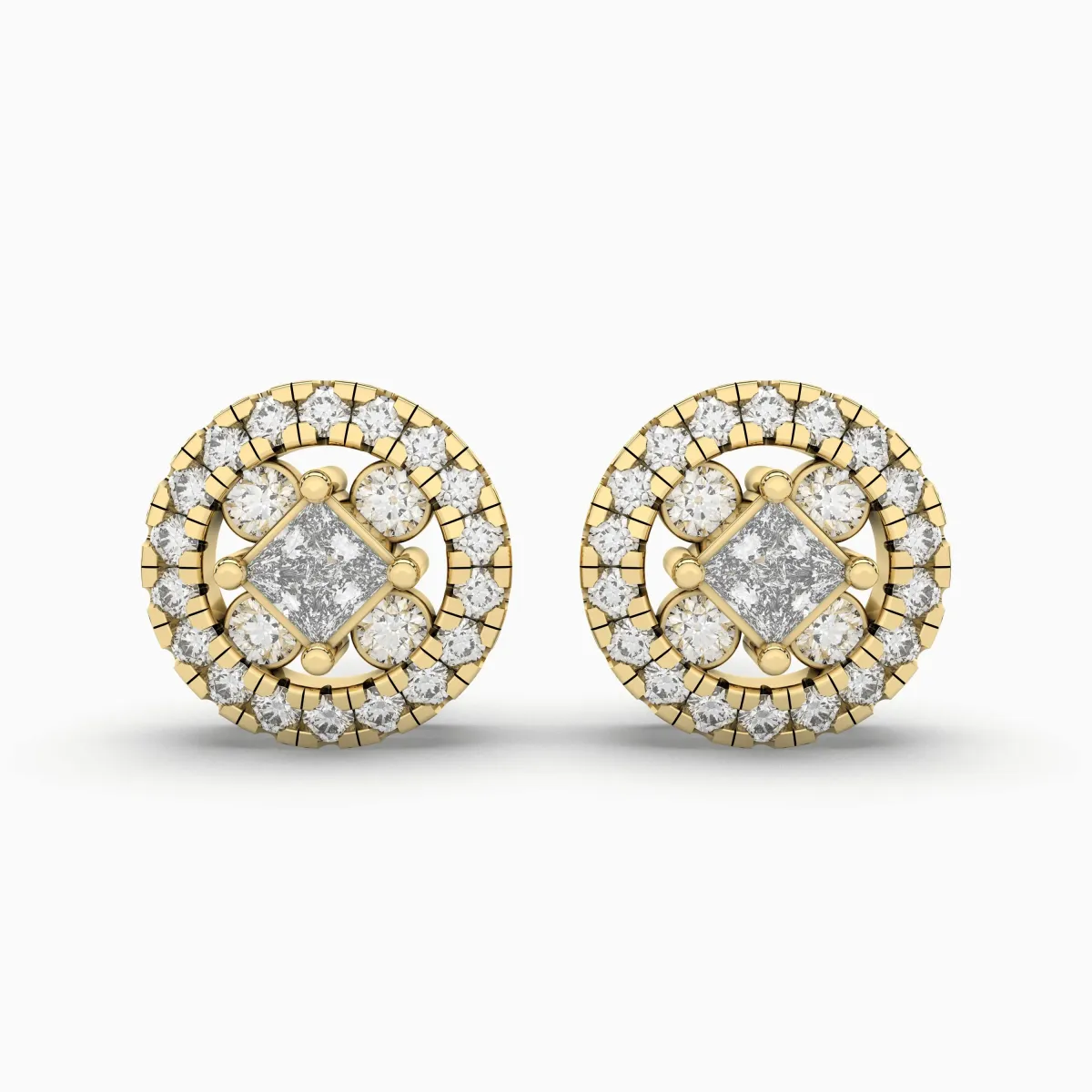 Round Natural Diamond Stud Earrings - 0.30 CT Prong Setting