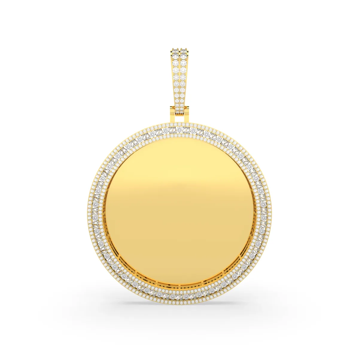 Men'S Natural Round Diamond Memory Charm Pendant