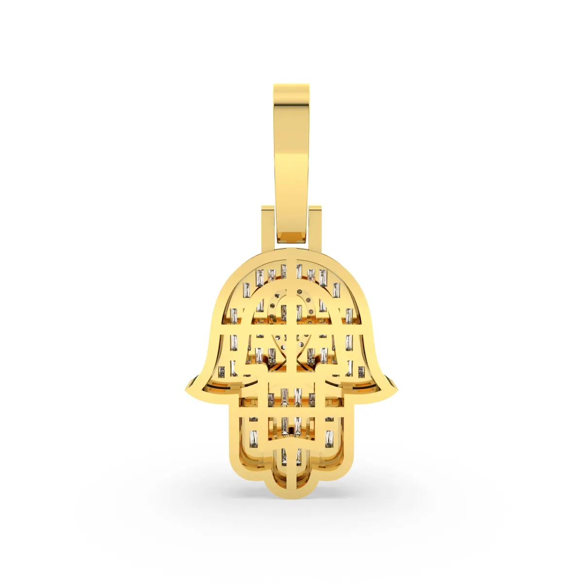 Hamsa Hand Natural Diamond Charm Pendant