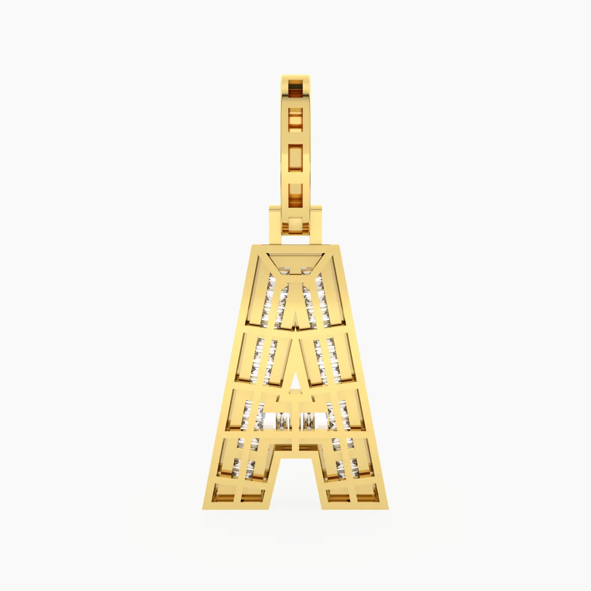 Geometric Initial A Charm Pendant