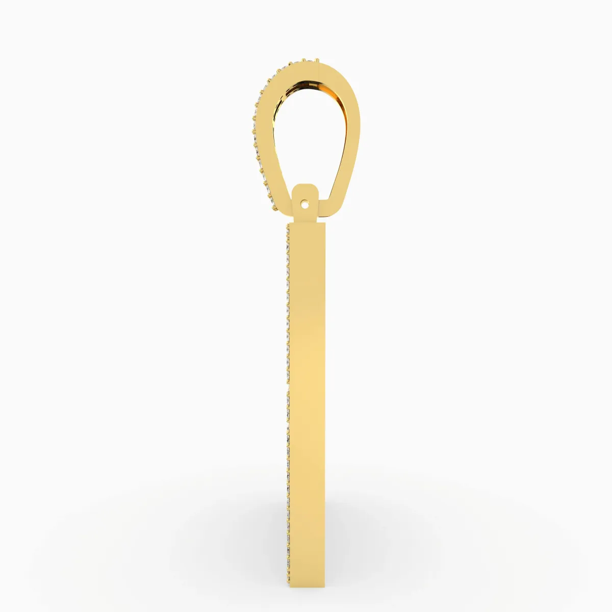 Rectangle Shaped Natural Diamond Memory Charm Pendant
