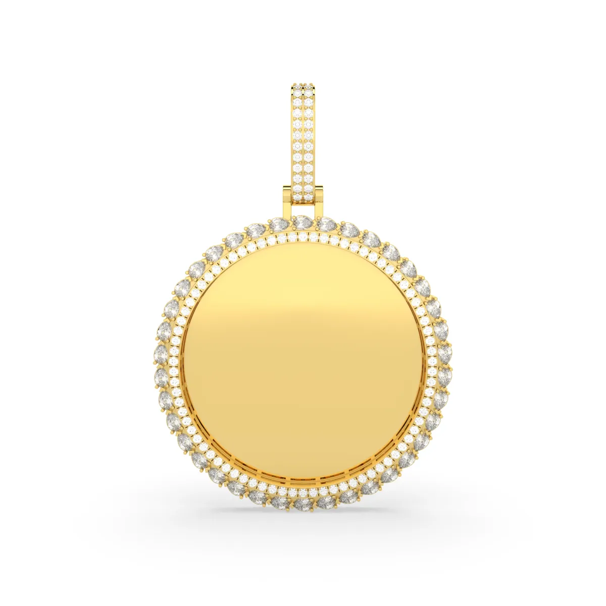 Memory Frame Medallion Photo Engrave Diamond Pendant